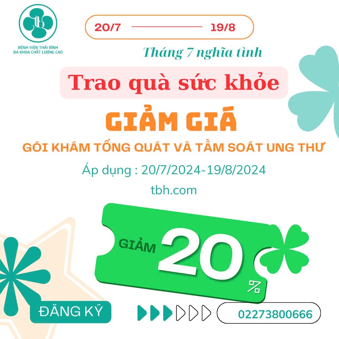 Chương trình giảm giá 20% gói khám nhân kỷ niệm ngày 27/7