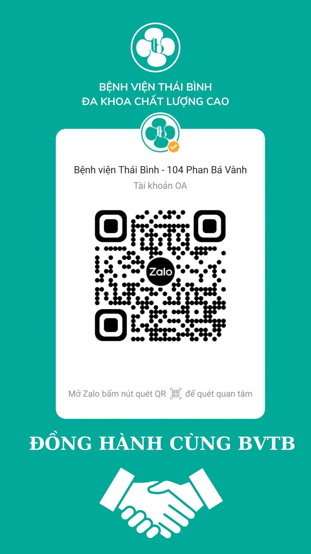 CHÀO MỪNG BẠN ĐẾN VỚI ZALO OA CỦA BỆNH VIỆN THÁI BÌNH