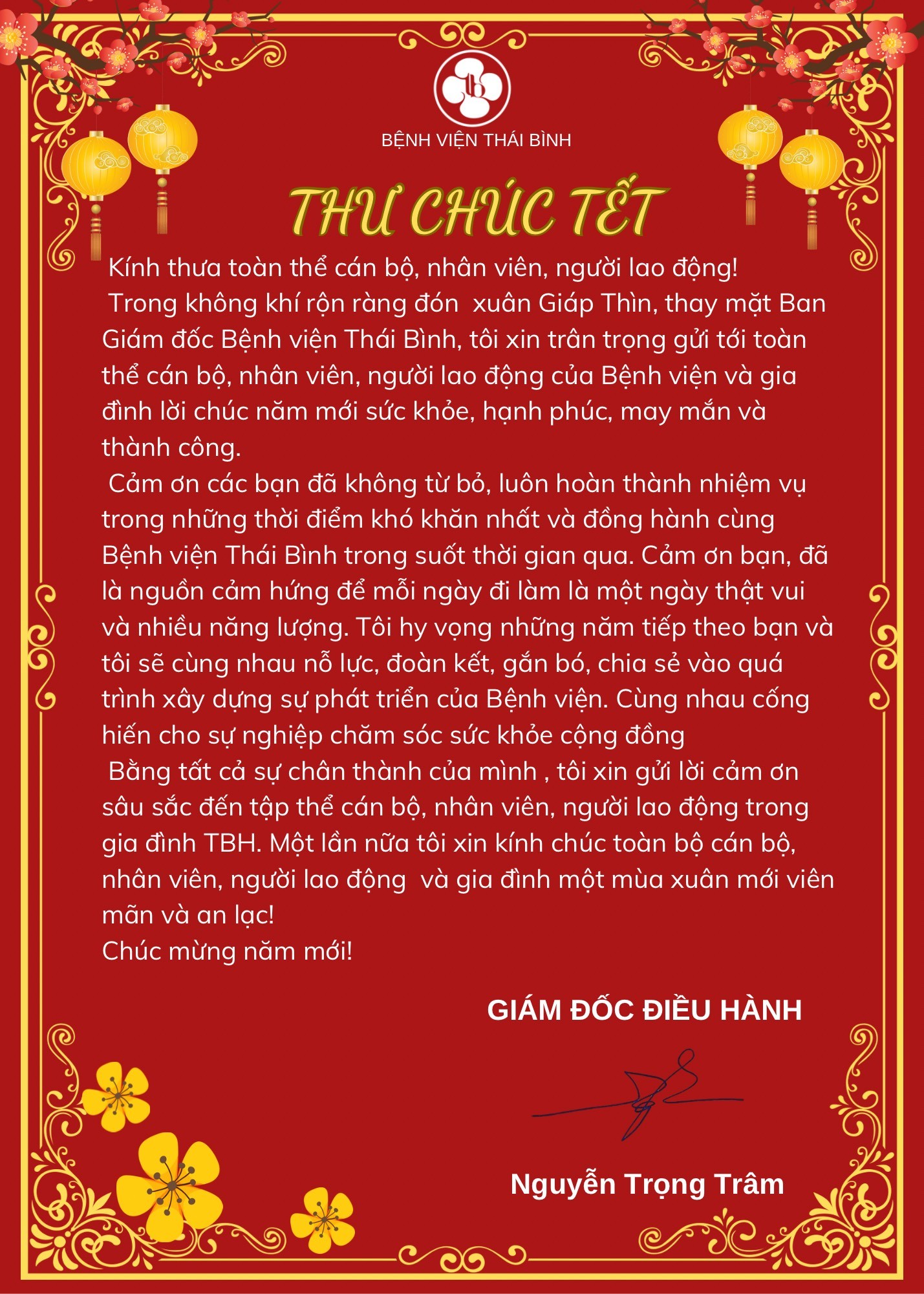 THƯ CHÚC TẾT
